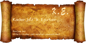 Kaderják Eszter névjegykártya