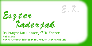 eszter kaderjak business card